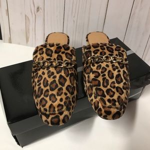 Leopard Slides size 6 1/2 in box NWT leopard mules